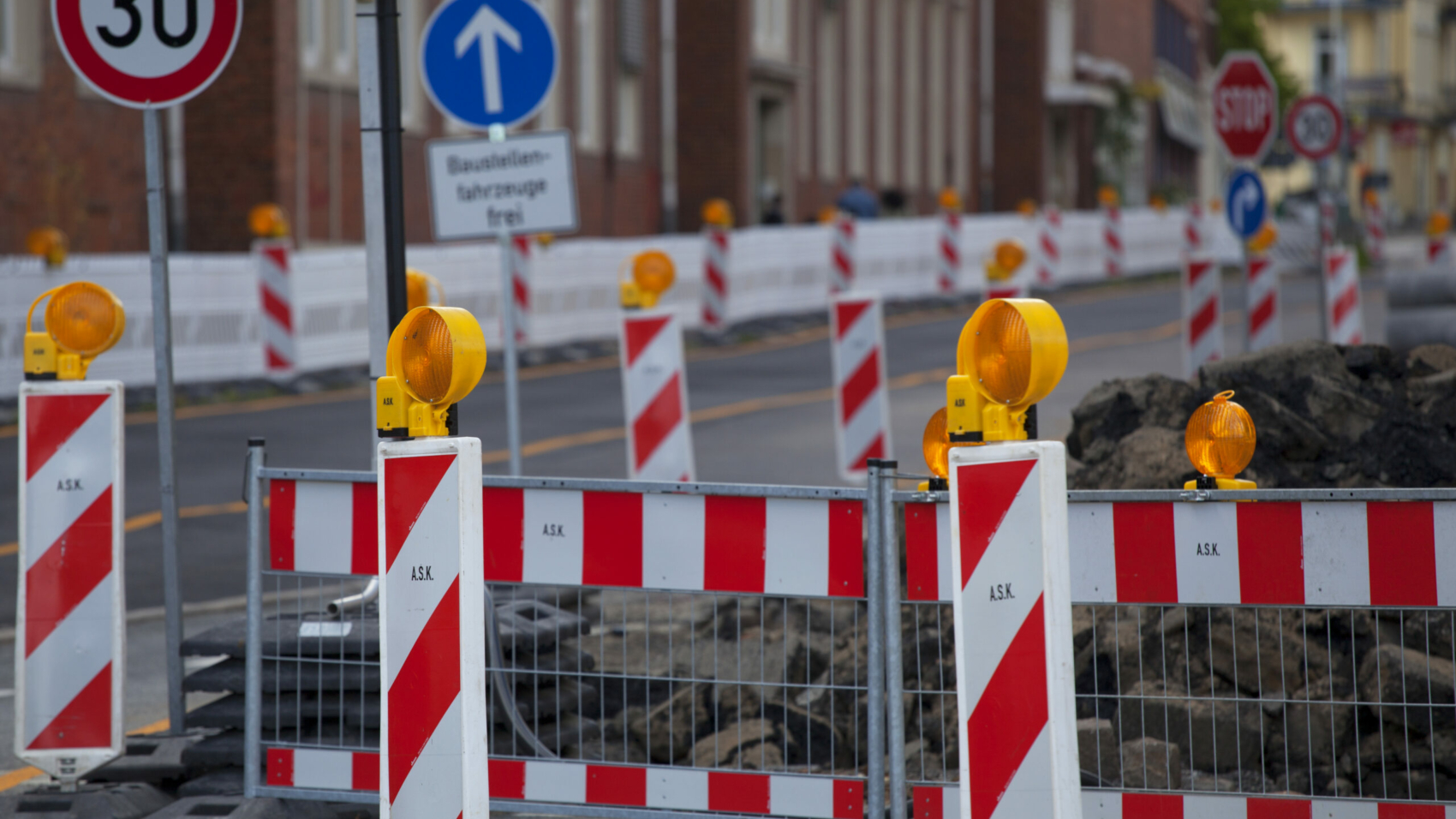 Straßenbaustelle